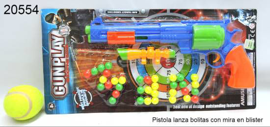 Imagen de PISTOLA LANZA BOLITAS CON MIRA EN BLISTER 7.24